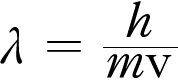 deBroglie equation