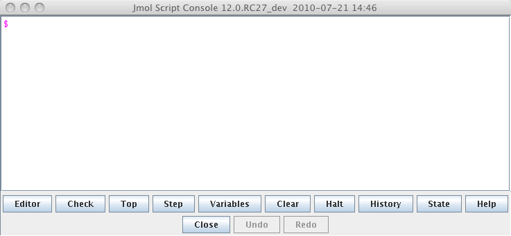 Script Console in Jmol Application