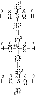 Expanded octet resonance structures of H2SO4, step 8